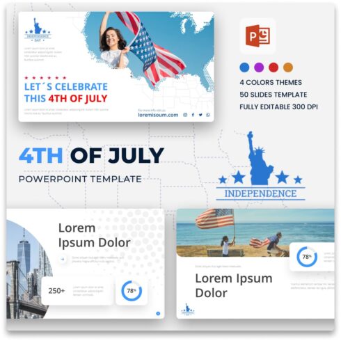 4th Of July Powerpoint Template.