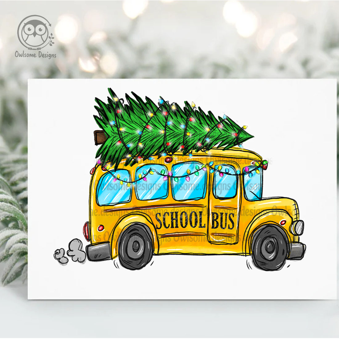 christmas school bus clipart