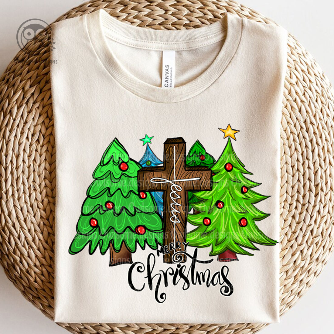 T-shirt Jesus Merry Christmas Sublimation Design cover image.