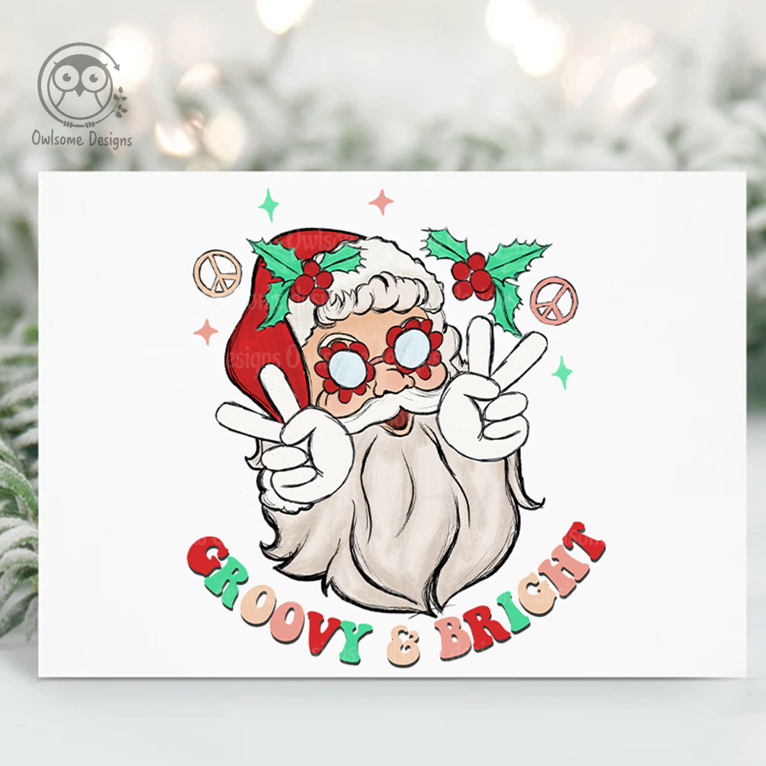 Christmas Groovy And Bright Sublimation Graphics preview image.