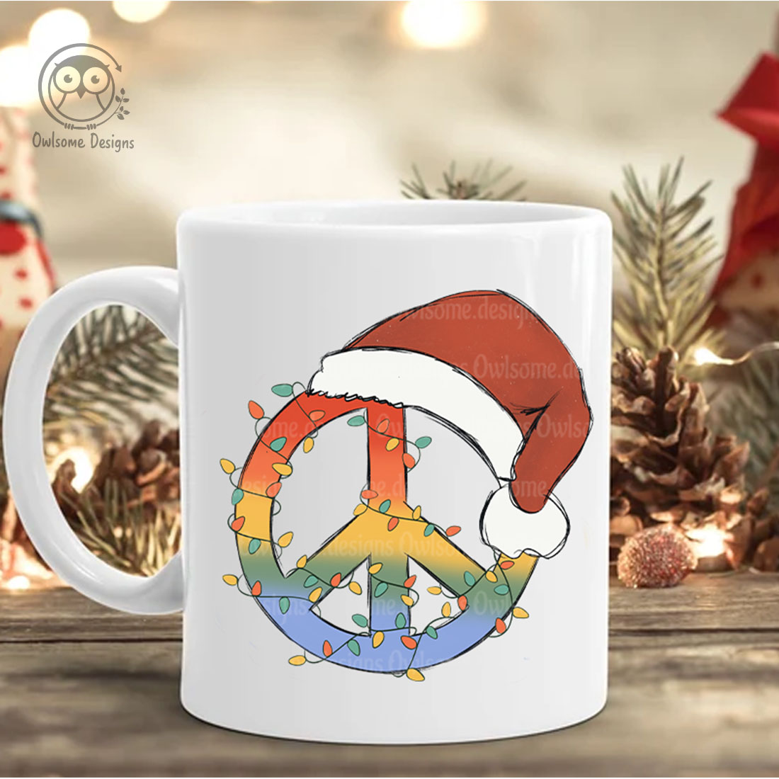 Christmas Peace Hippie Sublimation Graphics cover image.