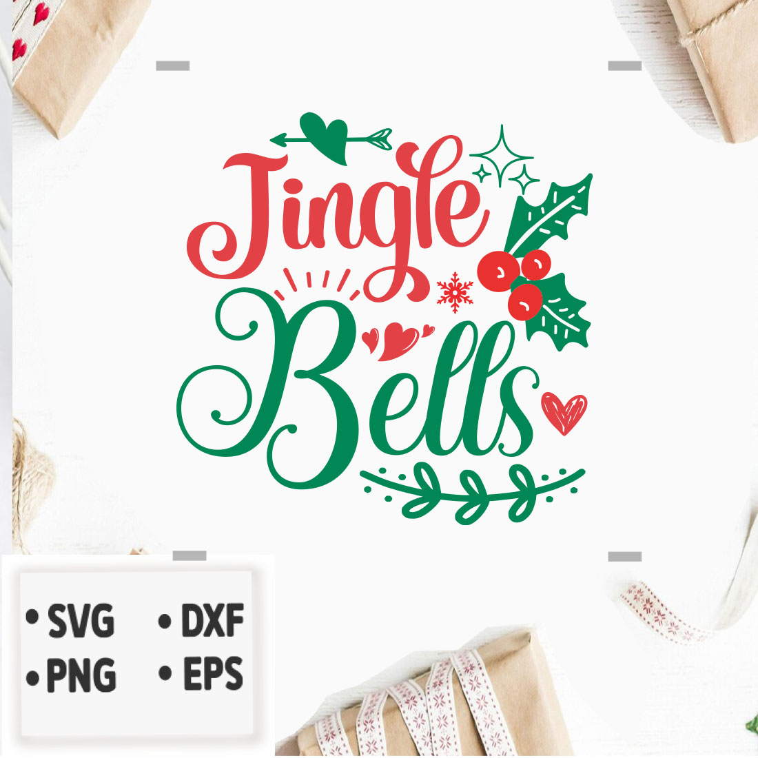 Picture with wonderful print Jingle bells.