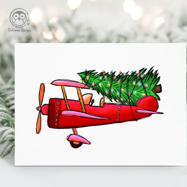 Plane Christmas Tree PNG - MasterBundles