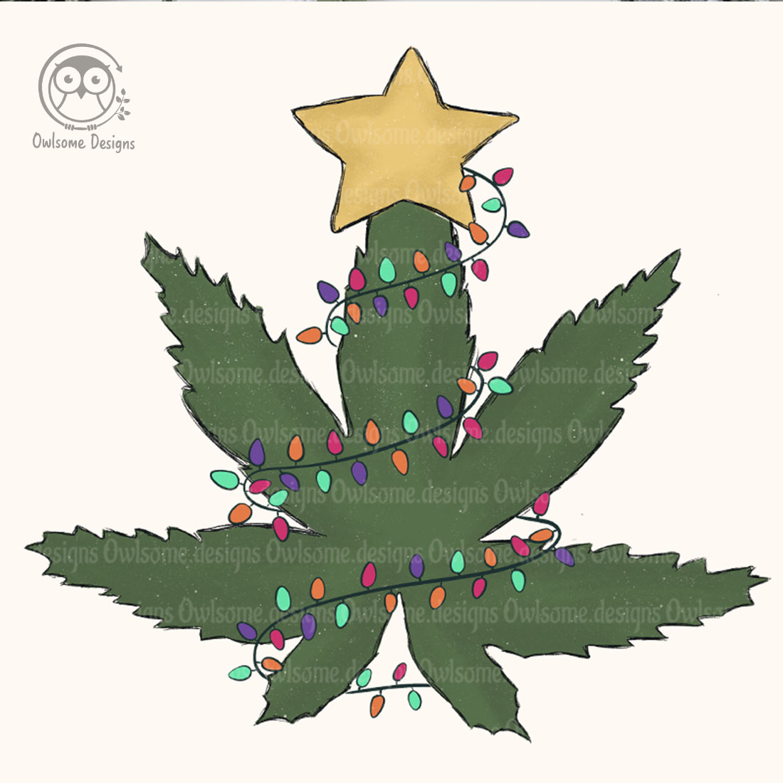 Christmas Tree Hippie Sublimation Design cover image.