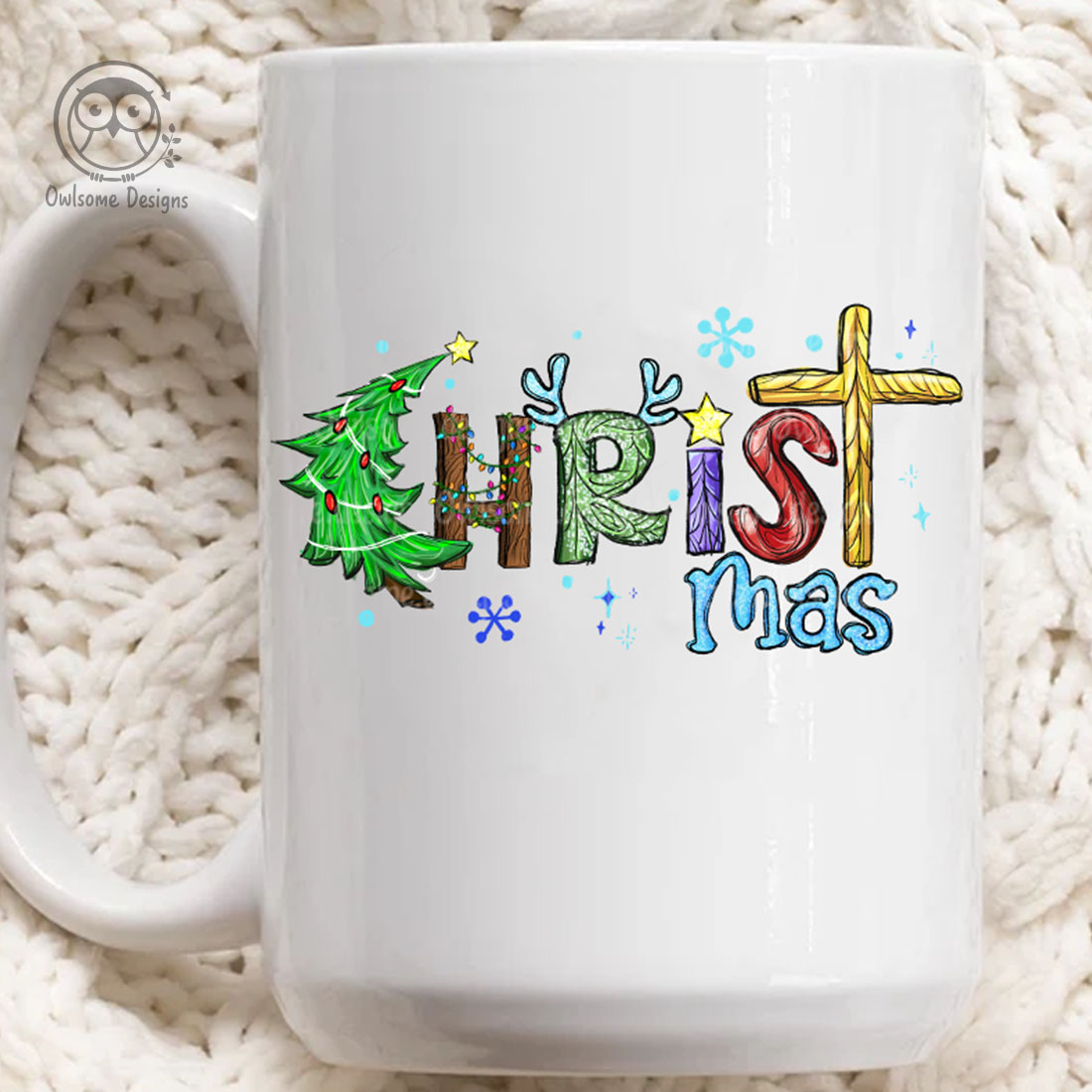 Image of a cup with a magnificent Christmas inscription.