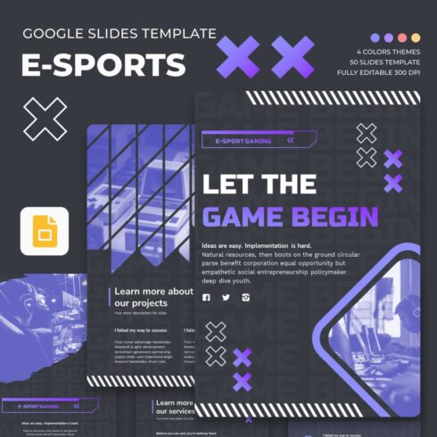 eSports Google Slides Theme - main image preview.