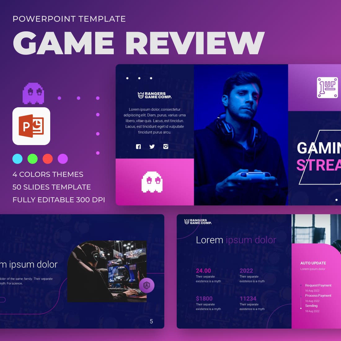 Gaming Stream Powerpoint Template.