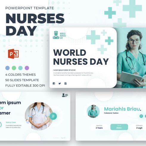 Nurses Day PowerPoint Template - main image preview.