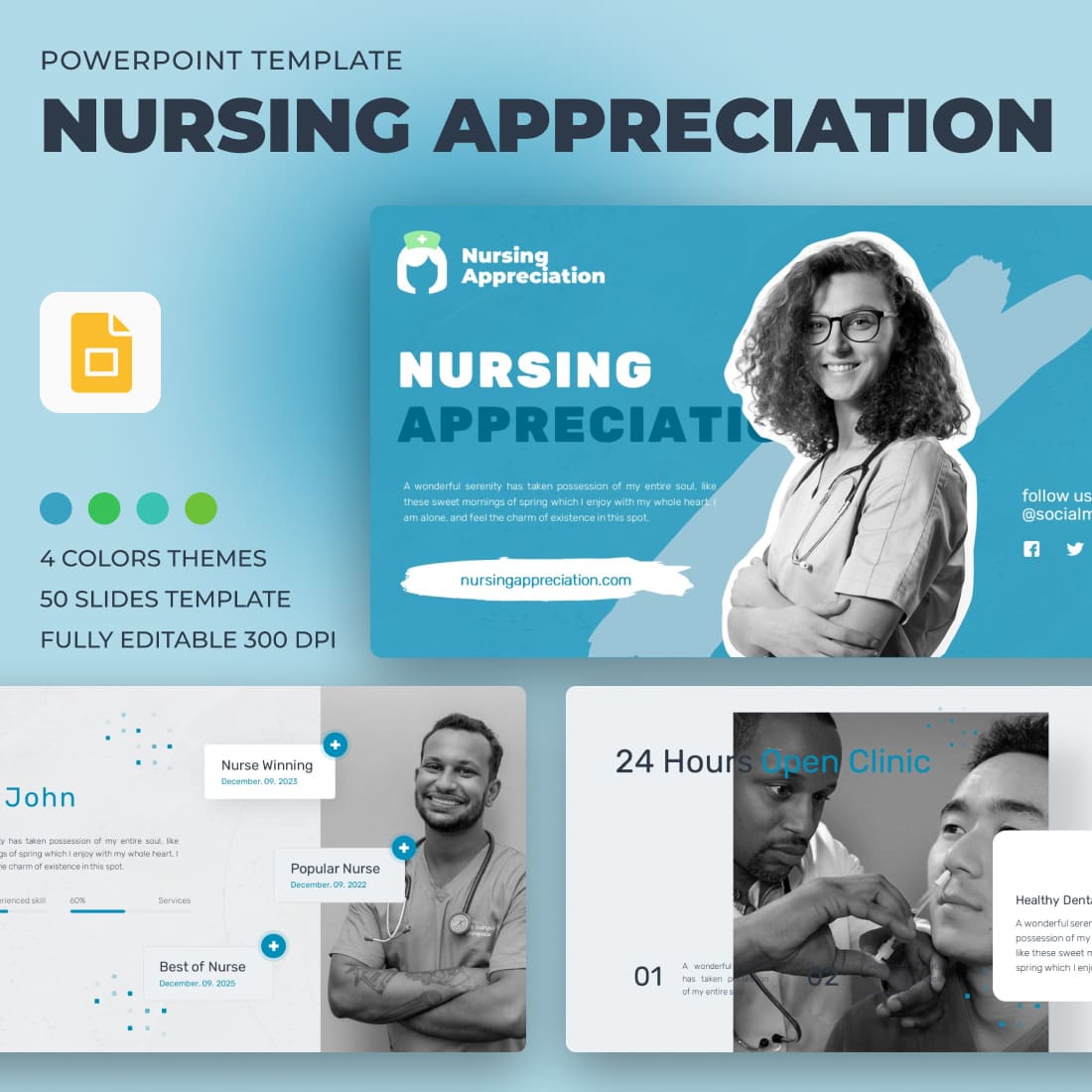 Bundle of exquisite presentation slides on the topic Nursing Appreciation.