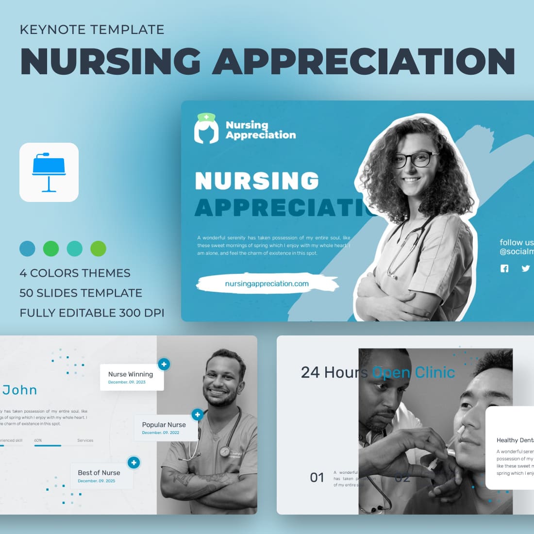 Bundle of exquisite presentation slides on the topic Nursing Appreciation.