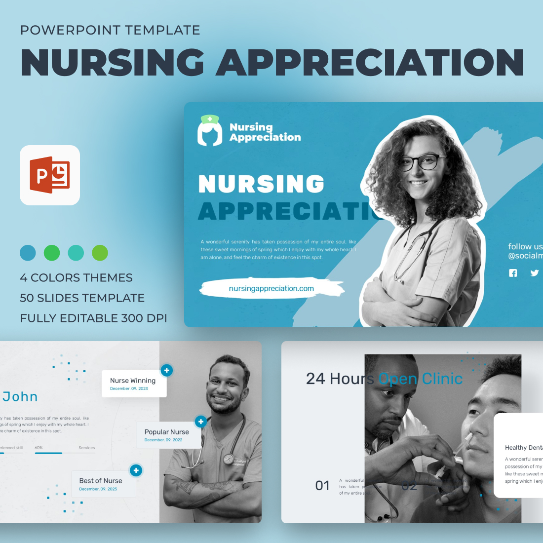 A set of adorable presentation slides on the topic Nursing Appreciation.