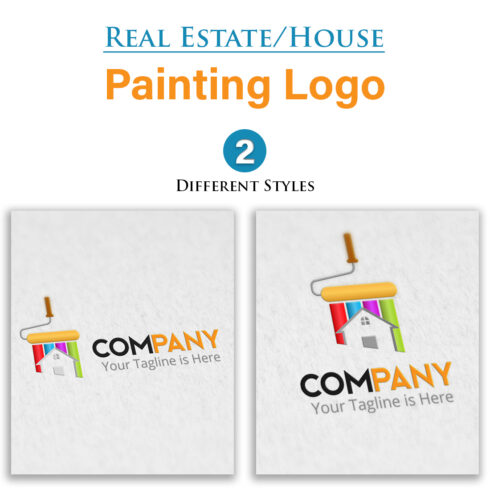 Building Painting Service Colorful Logo Design Set cover image.