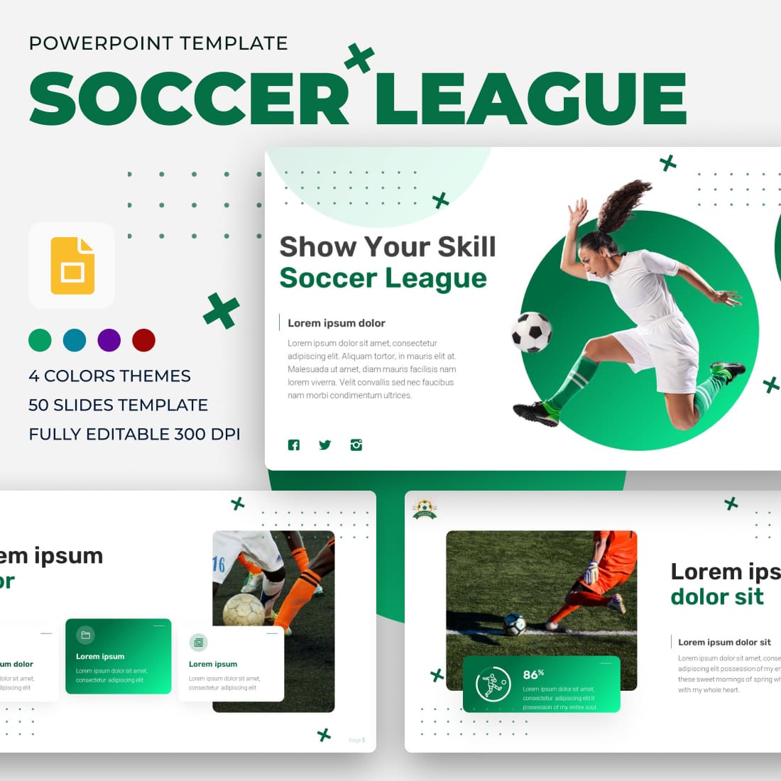 Soccer League Google Slides Theme.