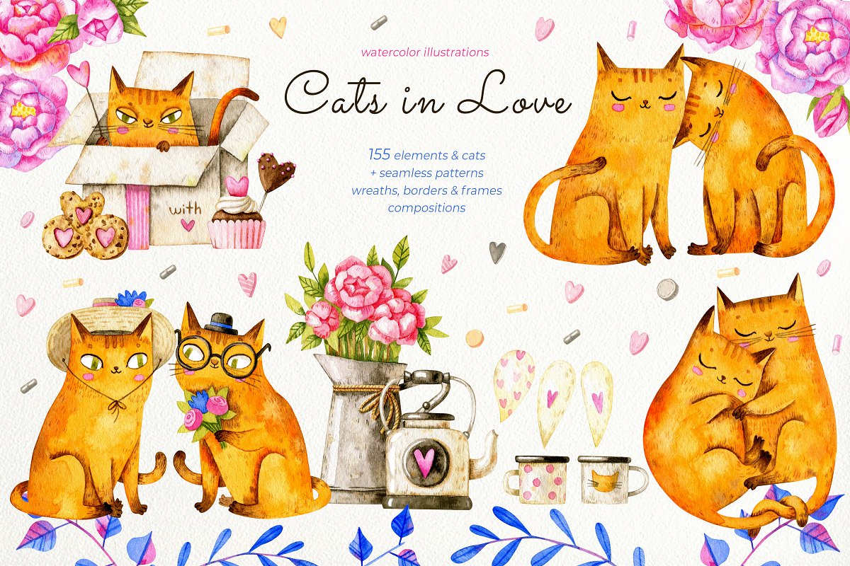 Cover image of Valentine's day cats.
