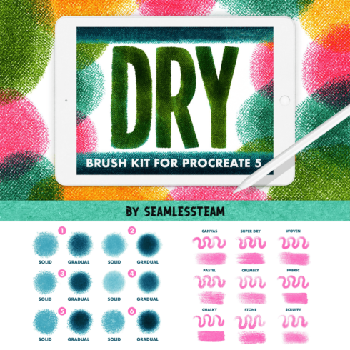 40 Dry Brush Kit For Procreate 5 - main image preview.