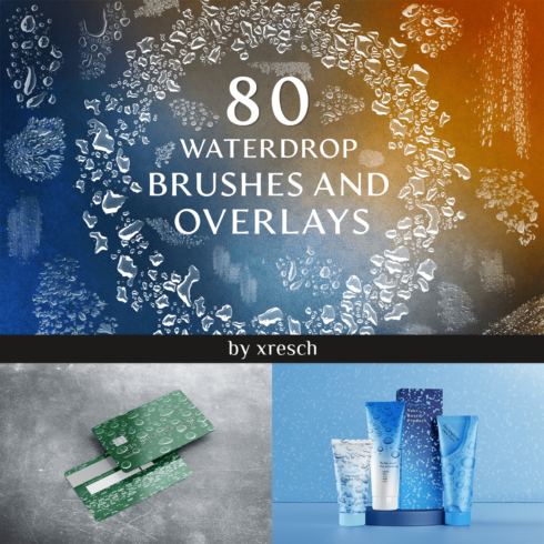 80 Water Drop Brushes & Overlays.