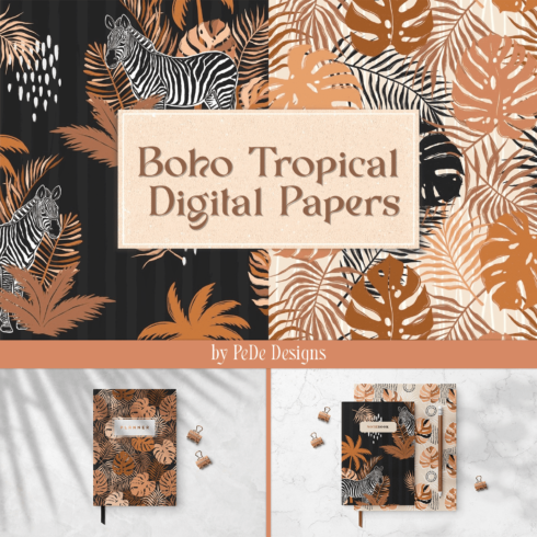 Boho Tropical Digital Papers.