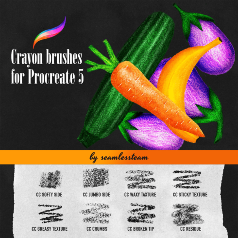 Crayon Brushes for Procreate 5 - main image preview.