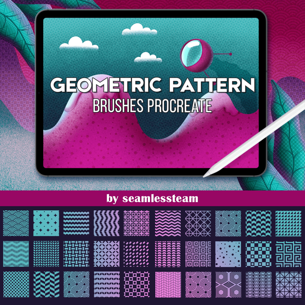 Geometric Pattern Brushes for Procreate MasterBundles