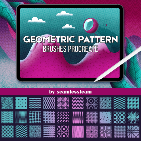 Geometric Pattern Brushes for Procreate - main image preview.