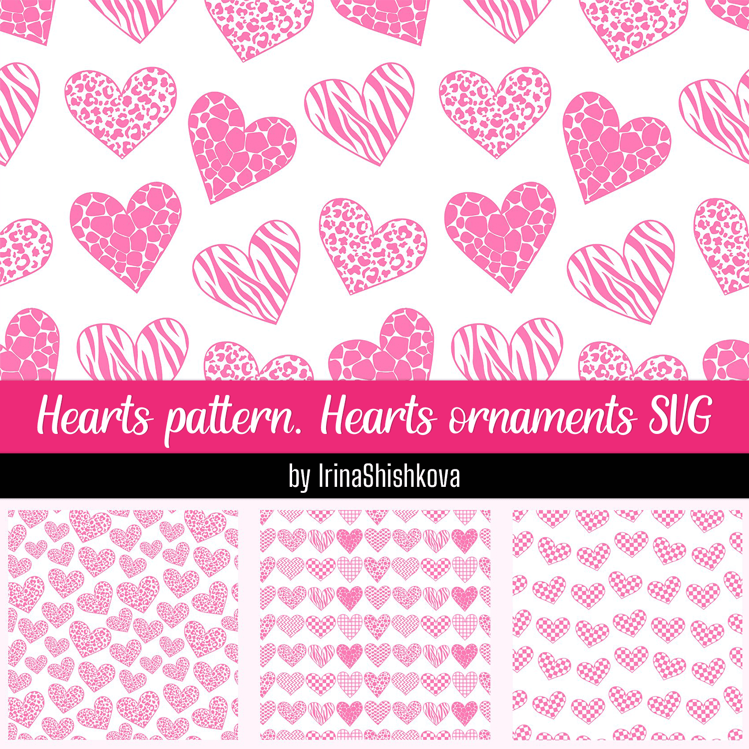 Hearts Pattern. Hearts Ornaments SVG.