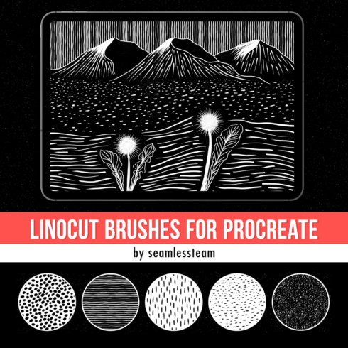 Linocut Brushes For Procreate - main image preview.