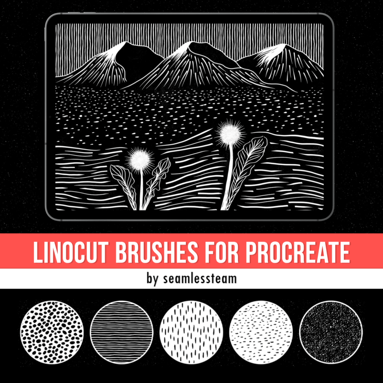 linocut brushes procreate free