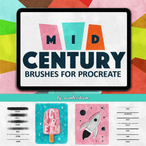 Mid Century Brushes For Procreate - main image preview.