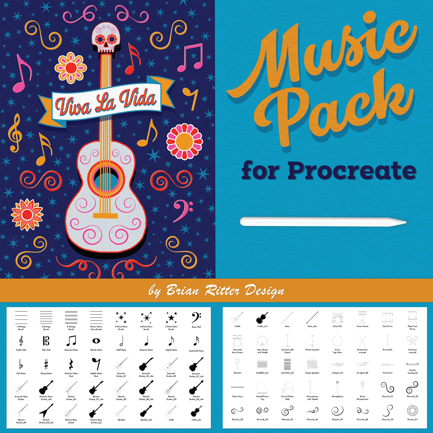 Music Pack for Procreate cover.