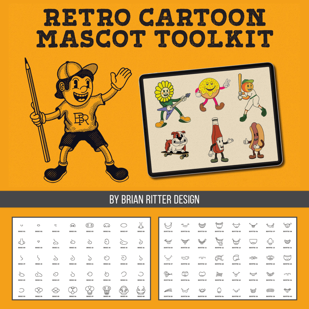 Retro Cartoon Mascot Toolkit – MasterBundles