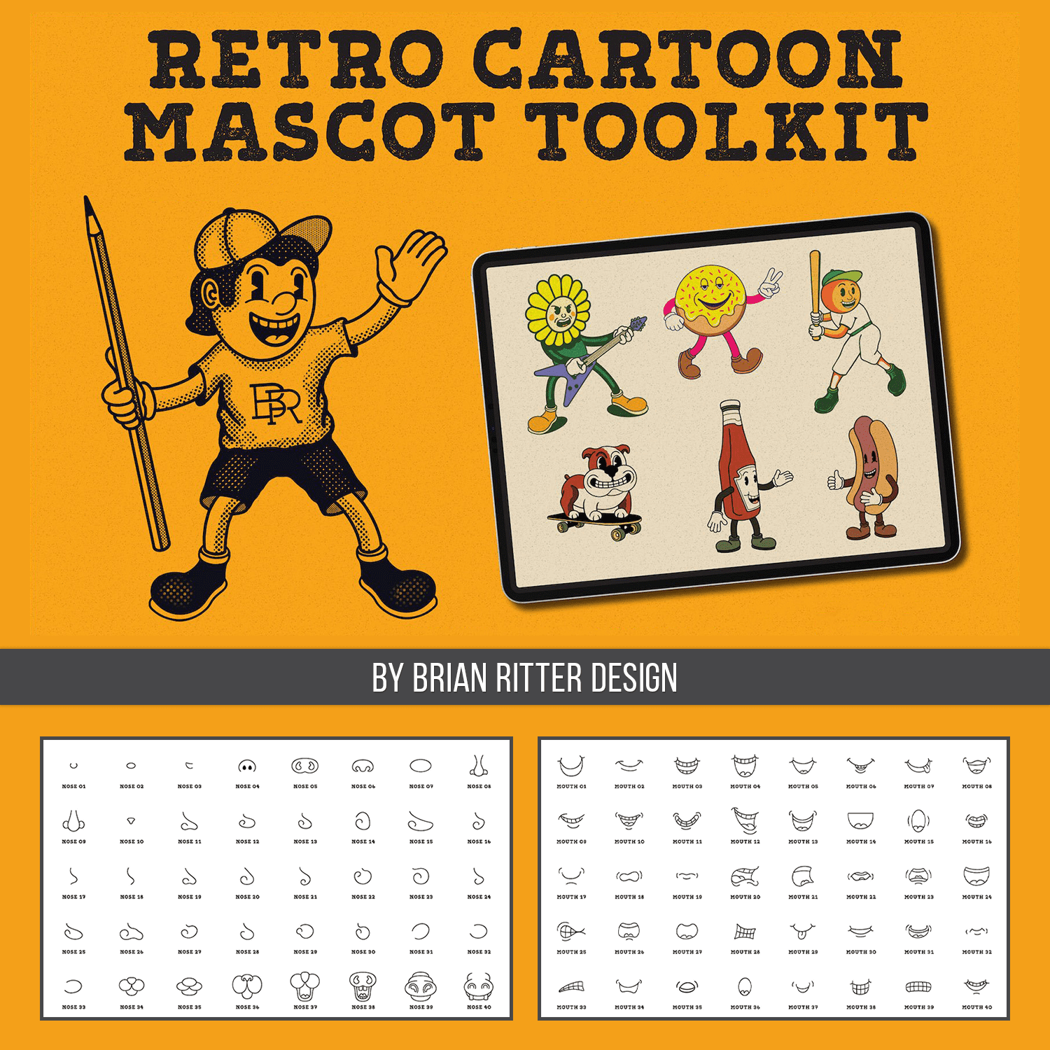 Retro Cartoon Mascot Toolkit cover.