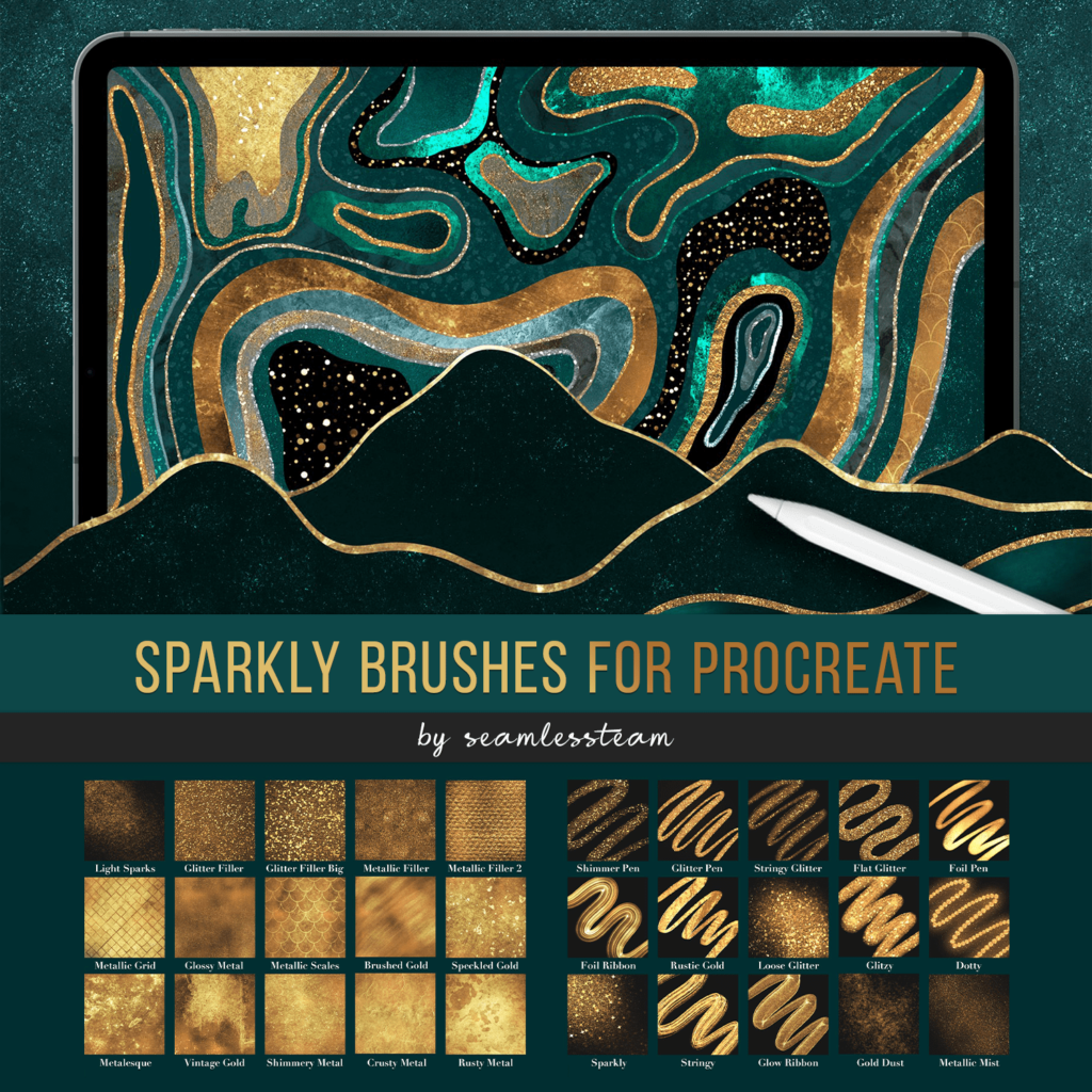 Sparkly Brushes For Procreate MasterBundles