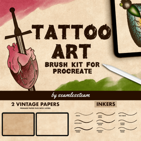 Tattoo Art Brush Kit For Procreate - main image preview.