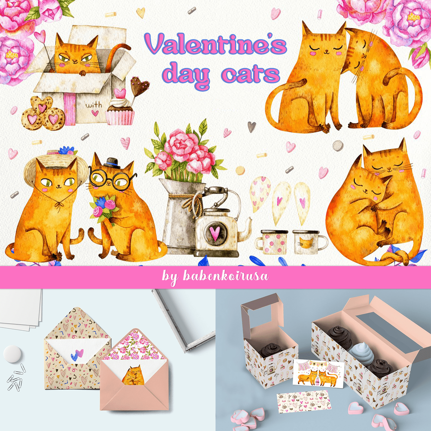 Valentine's day cats - main image preview.