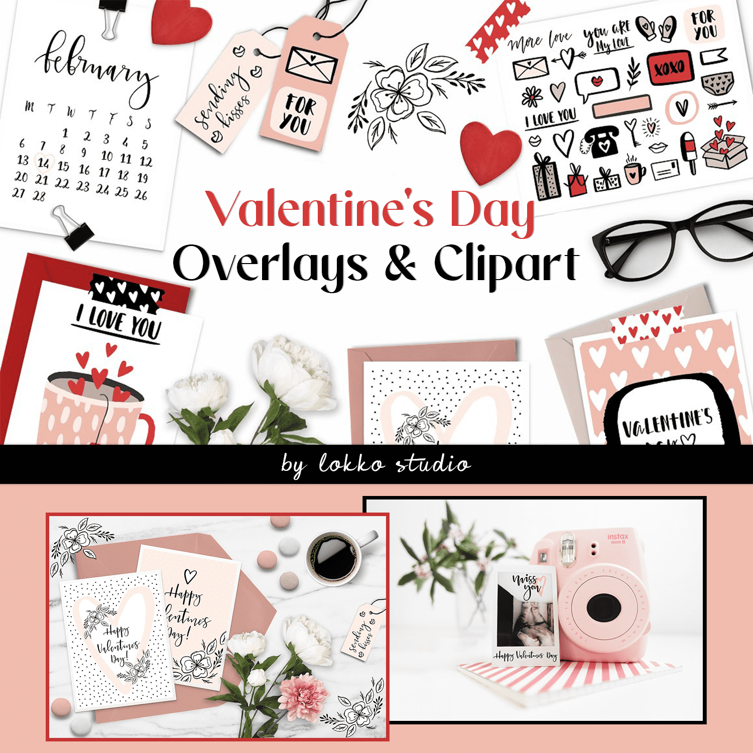 Valentine's Day Overlays & Clipart.