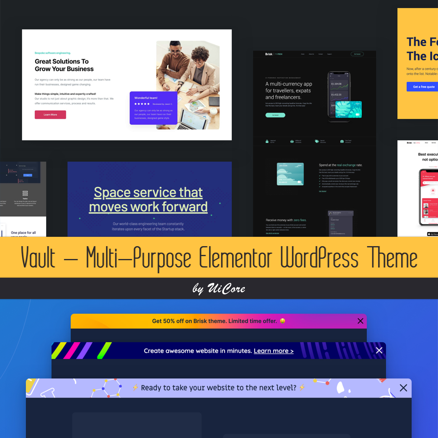 Vault - Multi-Purpose Elementor WordPress Theme cover.