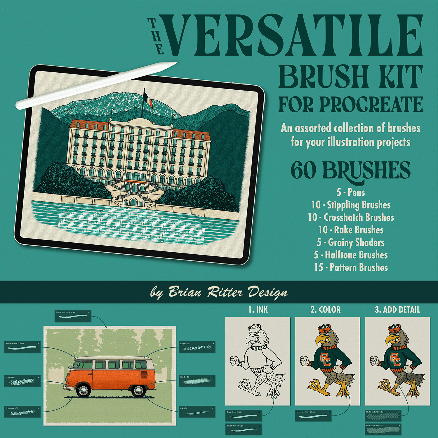 Versatile Brush Kit for Procreate cover.