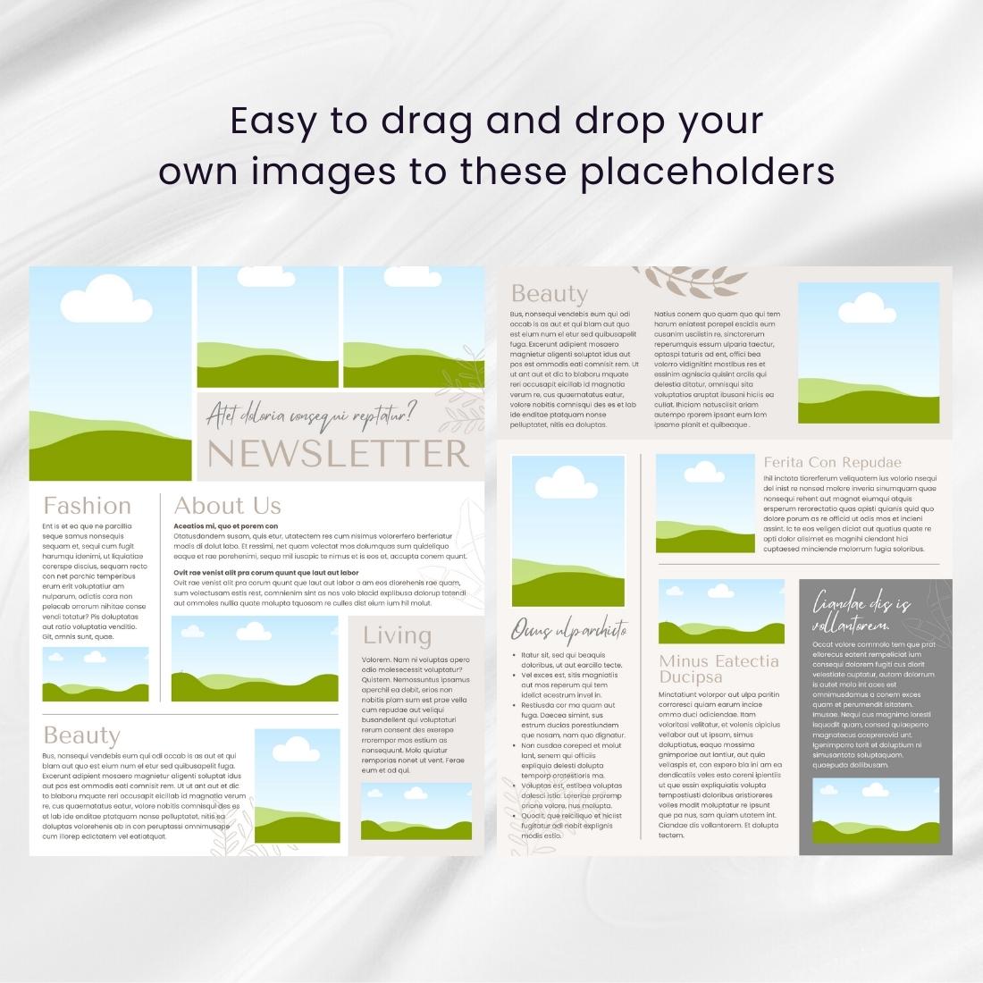 Easy to drag and drop your own images in these placeholders.