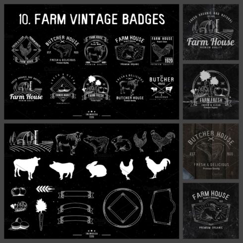 10 Farm Vintage (editable text).