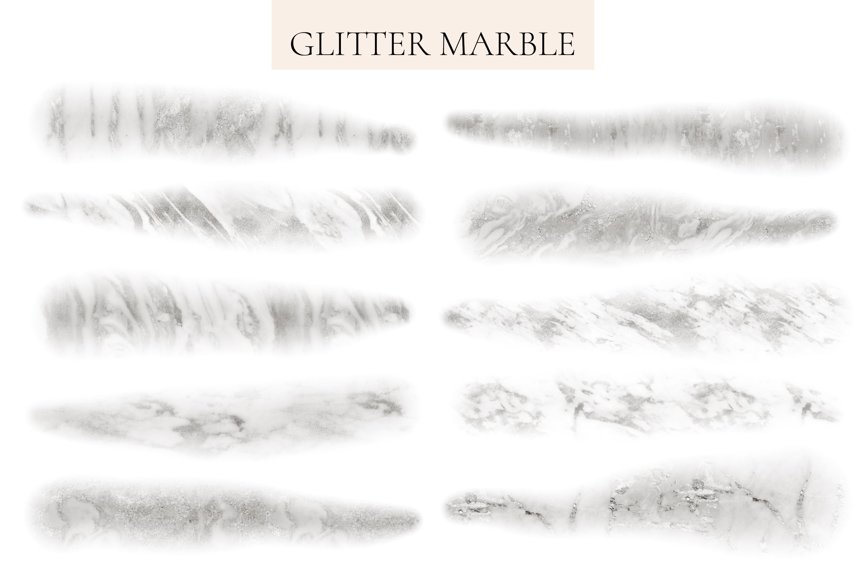 Use these glitter marble brushes for your projects.