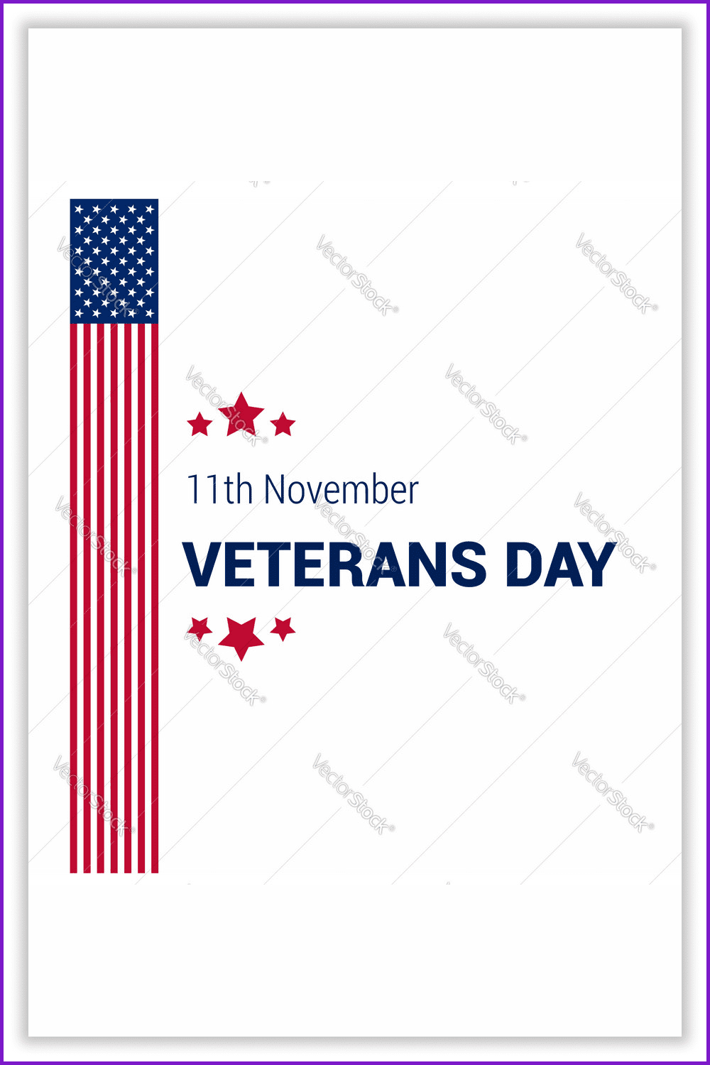 USA flag image and inscription Veterans Day.