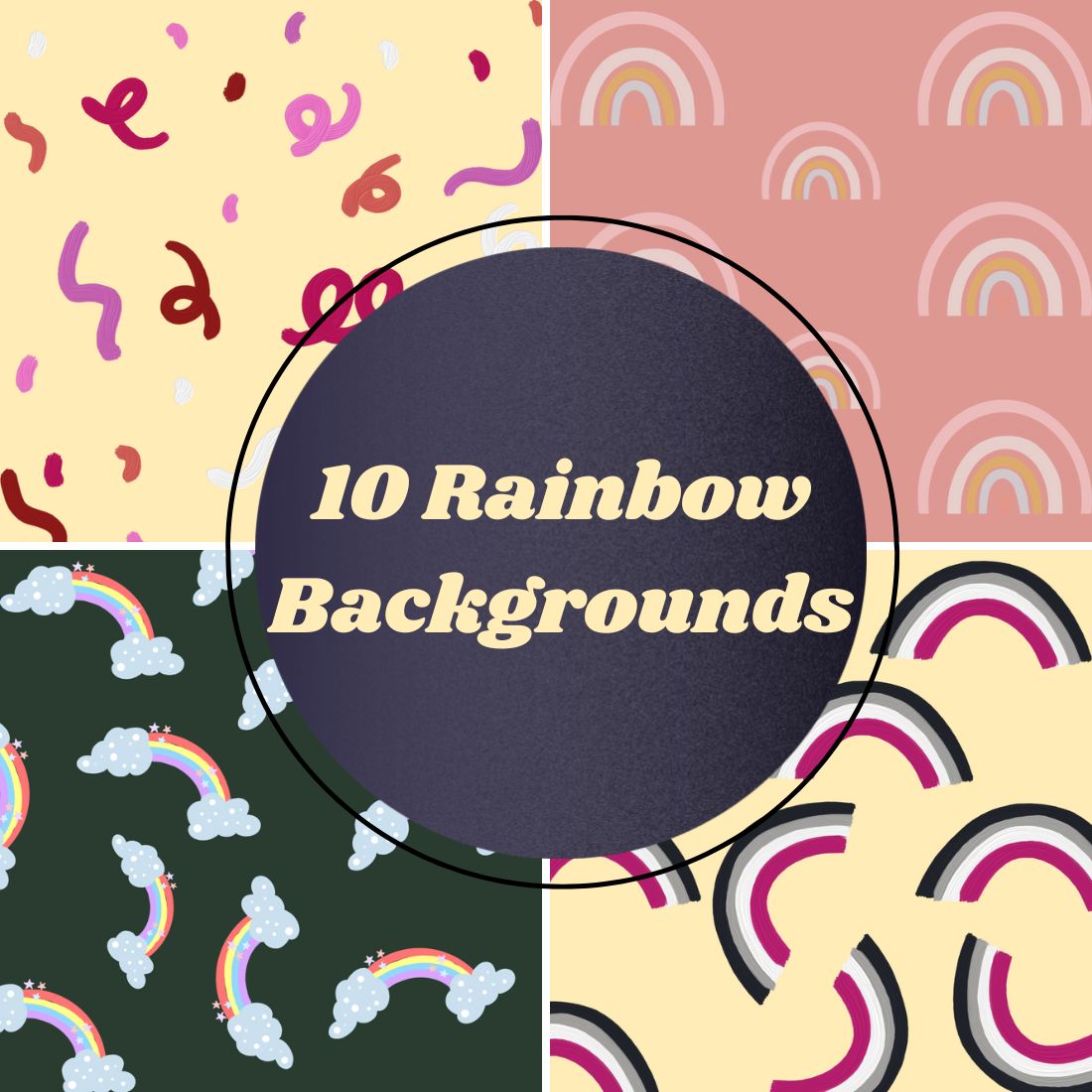 Rainbow Backgrounds Design Graphics cover image.