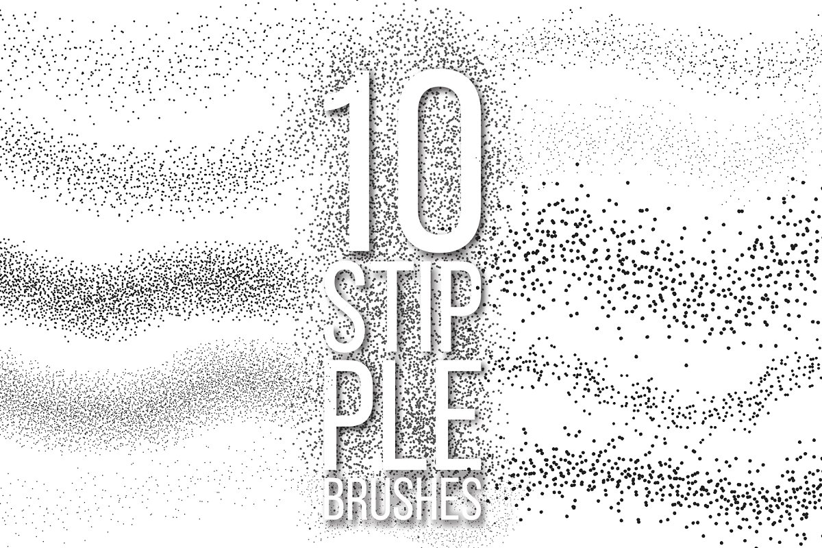 10 Stipple Brushes for Adobe Illustrator.