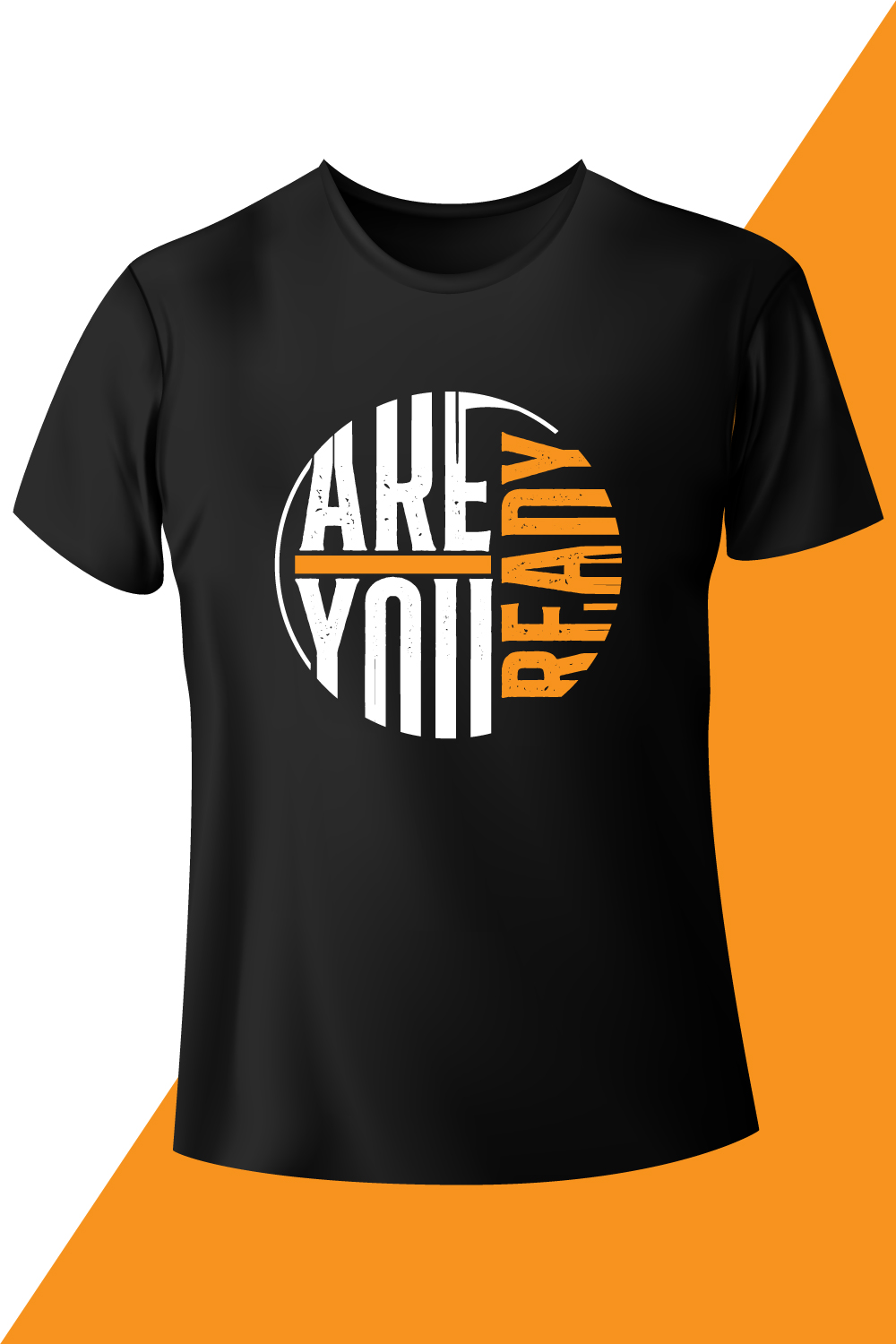Image of a black t-shirt with a charming inscription Are You Ready.