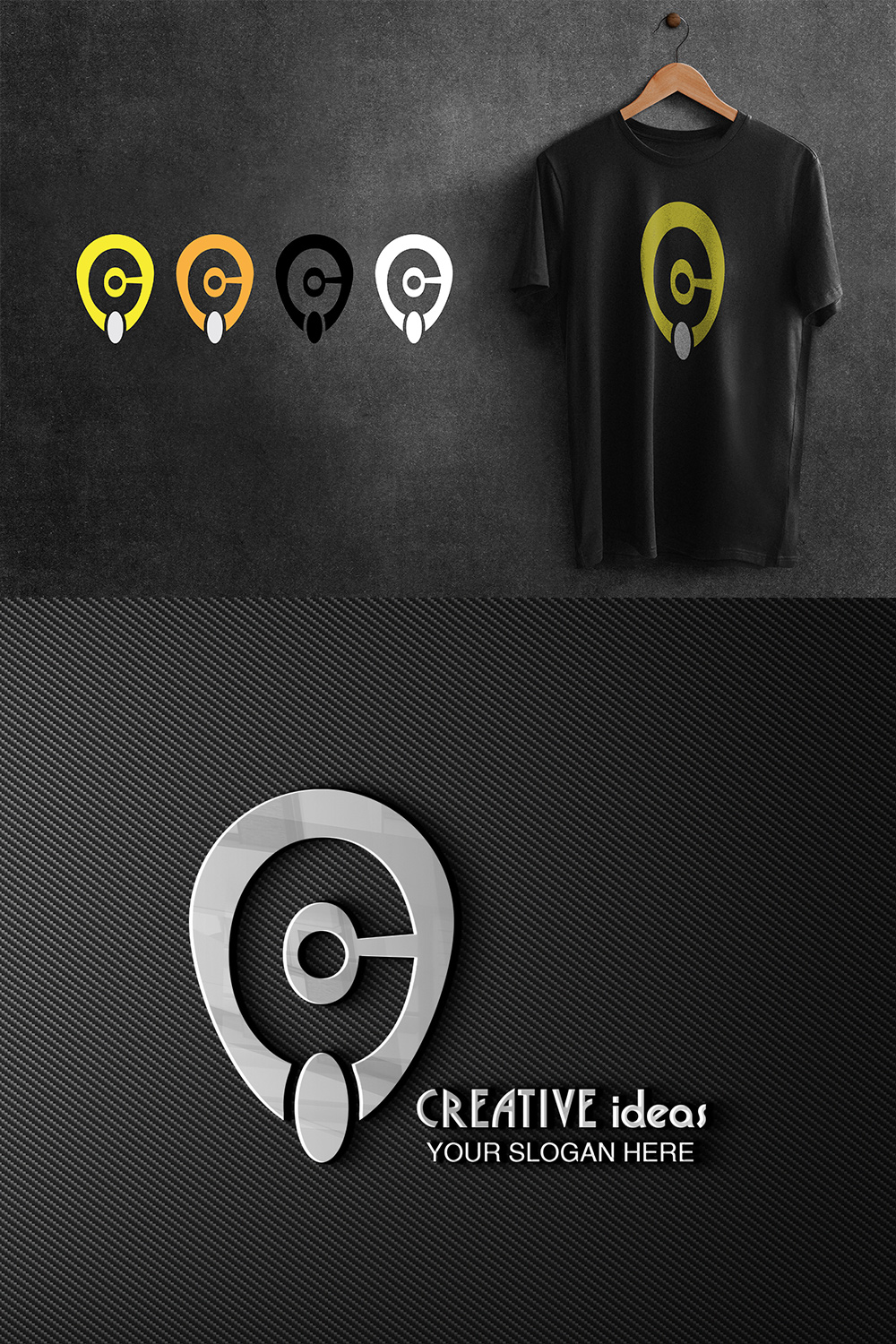 Creative Idea Negative Space Logo Design pinterest image.