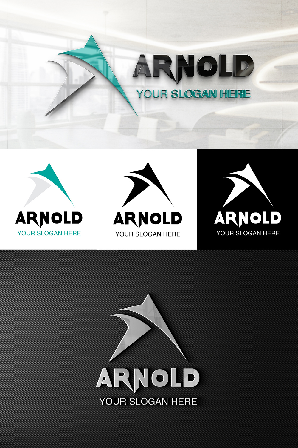 A Letter Logo Arnold Design pinterest image.