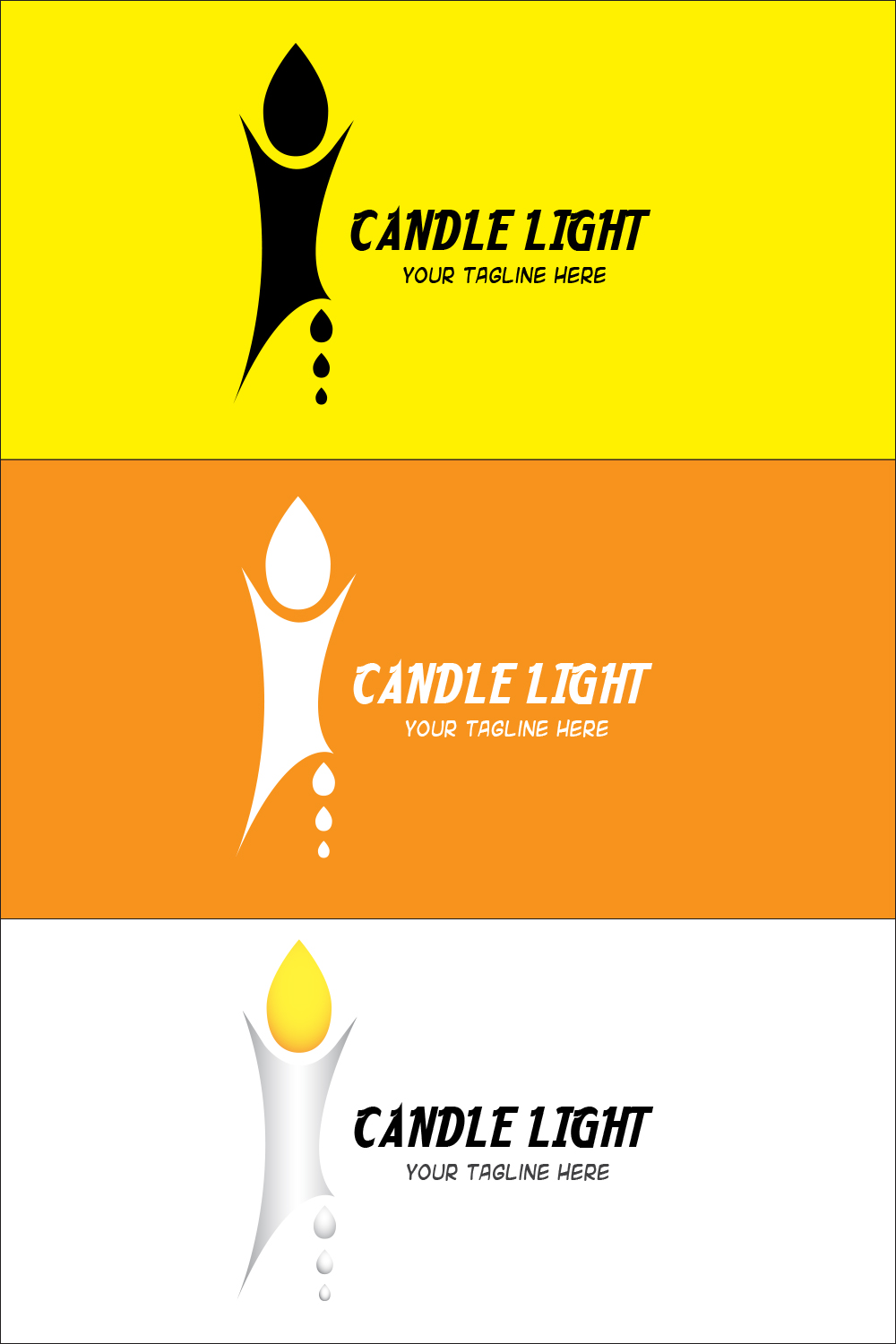 Candle Light Logo Pinterest Collage image.