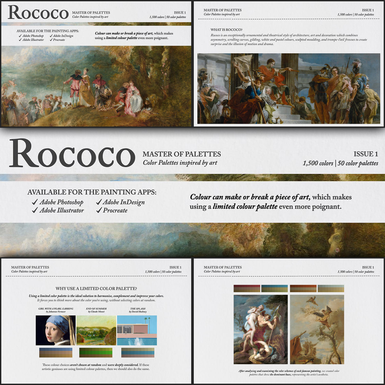 Rococo Procreate Color Palettes.