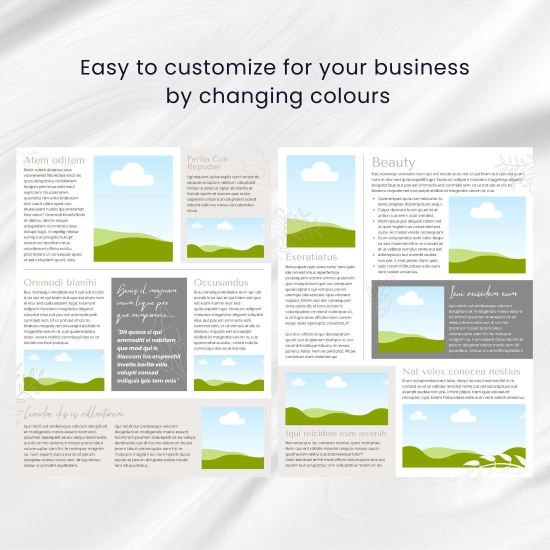 Easy to customize for your own business by changing colors.