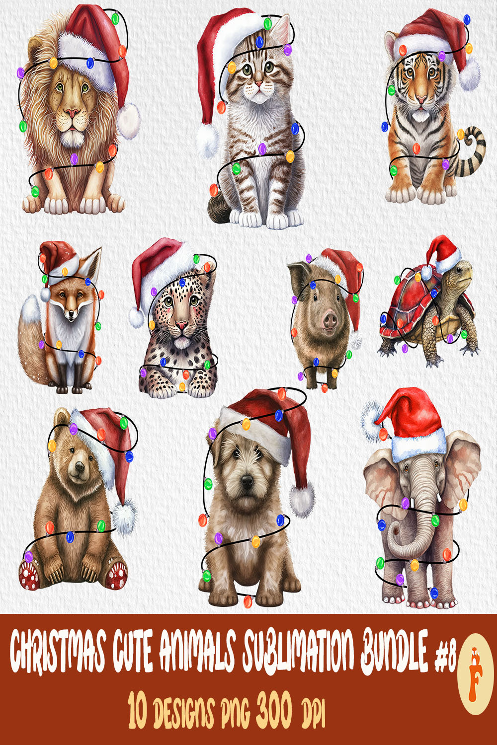 A Pack of Gorgeous Images of Animals in Christmas Clothes.